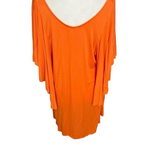 Free People Small Beach Orange Khana Crew Neck Sleeve Tunic Top Mini Dress - Picture 5 of 11
